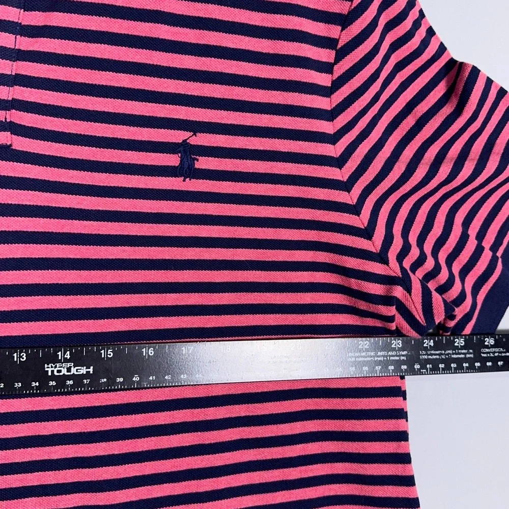 Polo Ralph Lauren Classic Fit Polo Shirt Mens Size XL Striped Pink Navy Preppy